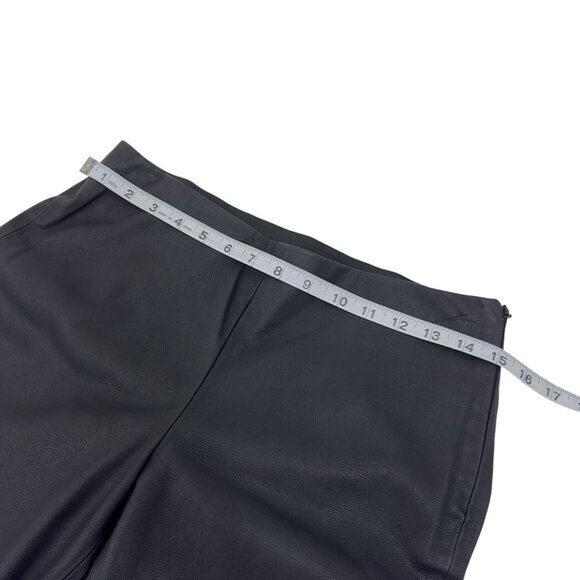 Zara Basic Black Faux Leather Ankle Lace-Up Leggings Women SZ M Zipper Closure - Picture 5 of 11